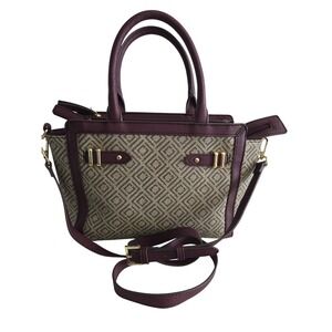 Liz‎ Claiborne Satchel Bag Handbag Top Handle Crossbody Brown Tan